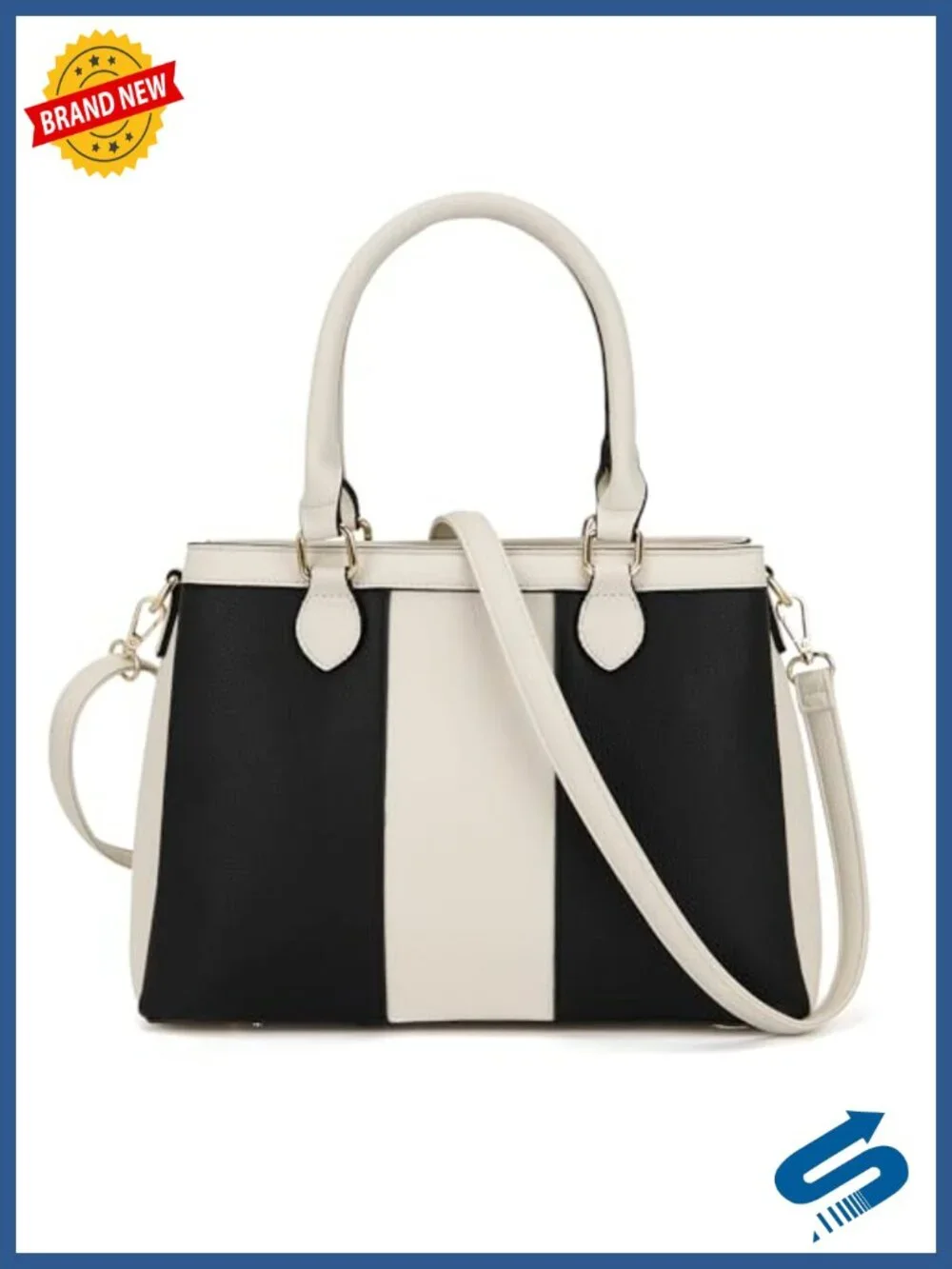 PU Leather Women's Crossbody Top Handle Satchel Tote with Wallet Set